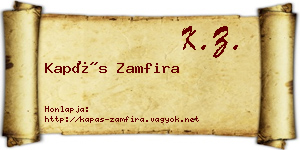 Kapás Zamfira névjegykártya
